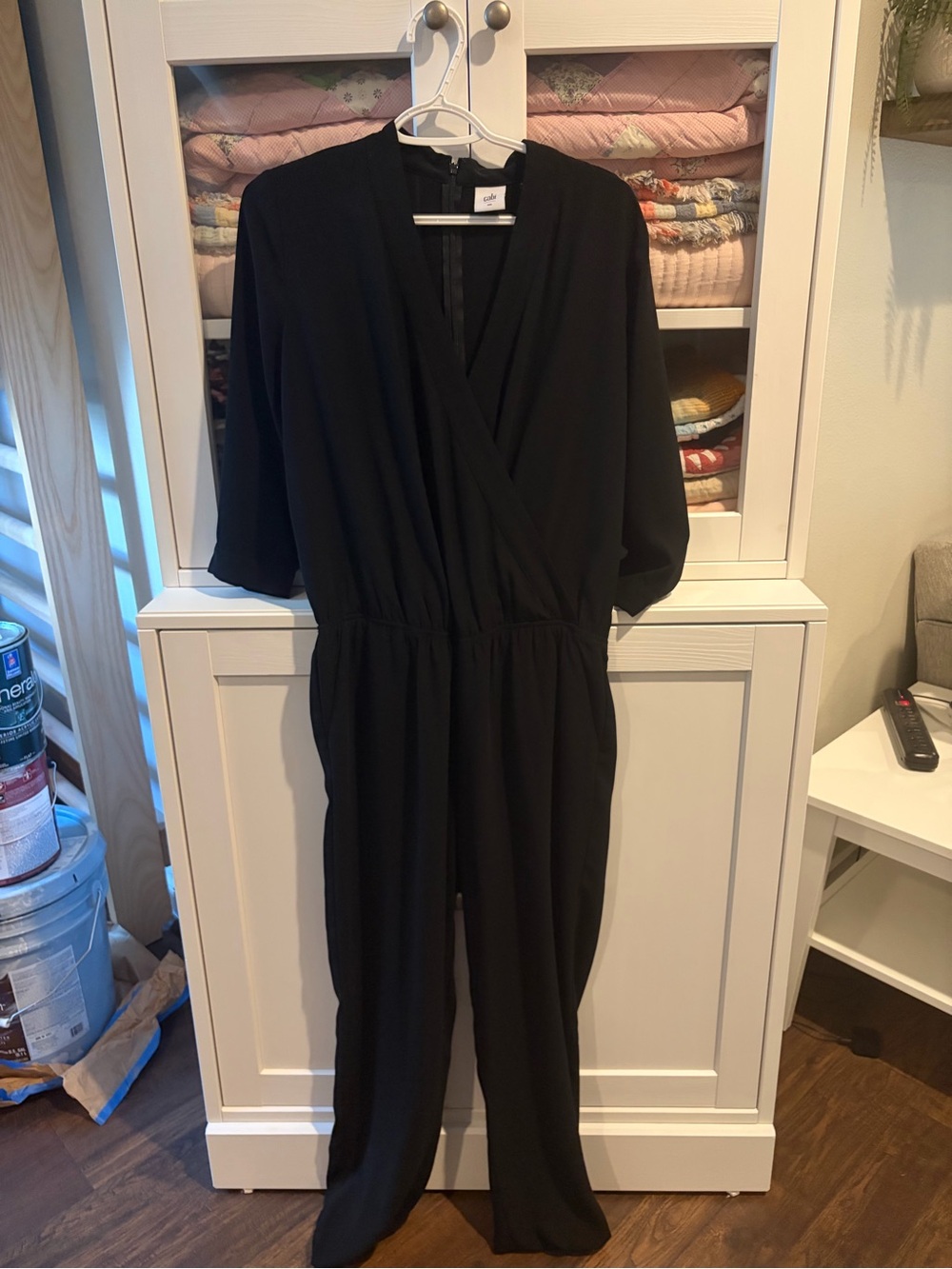 CAbi Black V-Neck Wrap Jumpsuit